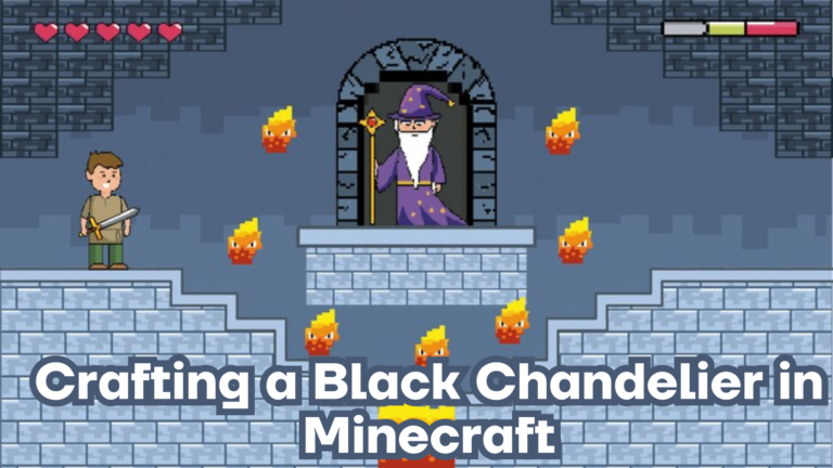 Crafting a Black Chandelier in Minecraft